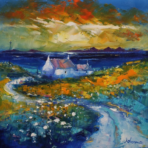 A winter sunset over the Paps of Jura from Gigha 16x16
SOLD